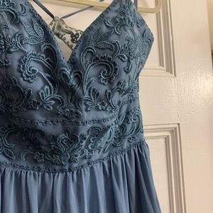 Slate blue Kennedy Blue bridesmaid dress